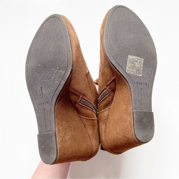 Dolce Vita Chestnut Suede Grady Wedge Bootie - Picture 6 of 8